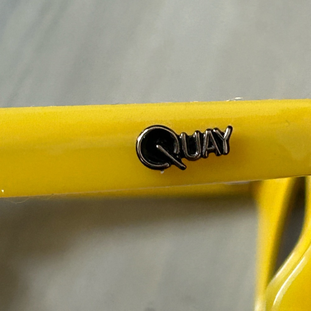 Quay Australia Yellow Frame Round Sunglasses Multicolor Lenses Frankie 3.3 NEW - Picture 9 of 16